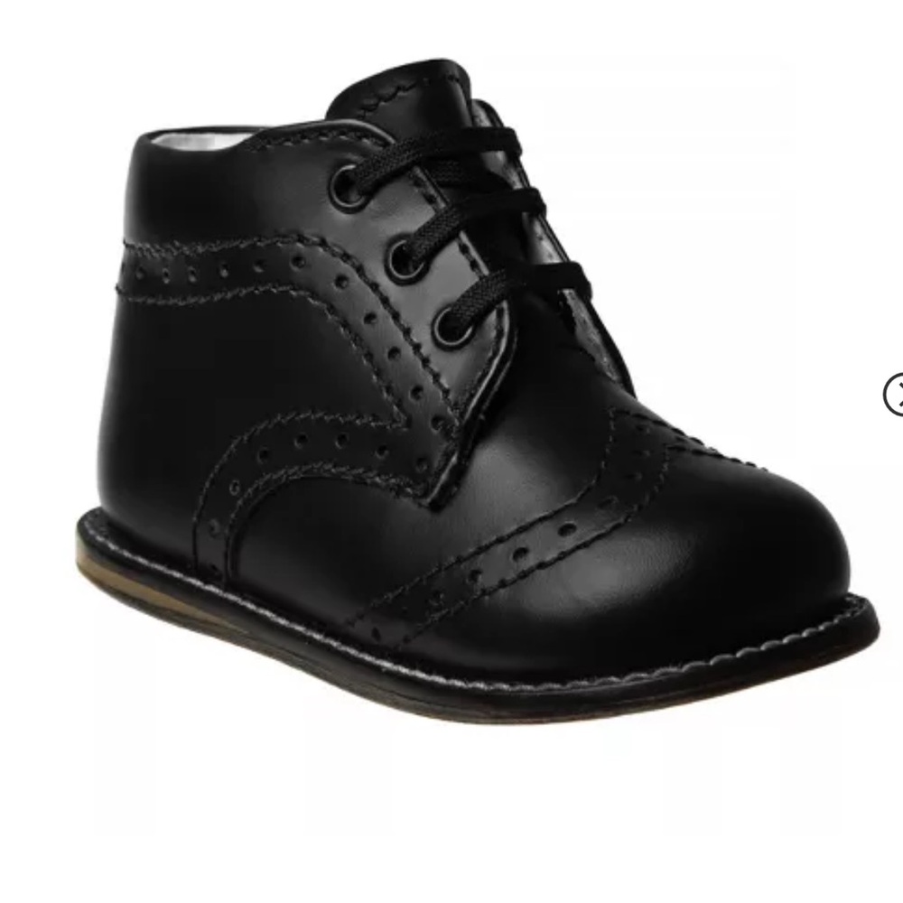Josmo Baby Unisex Walking Shoes Black Oxford Boot size 2